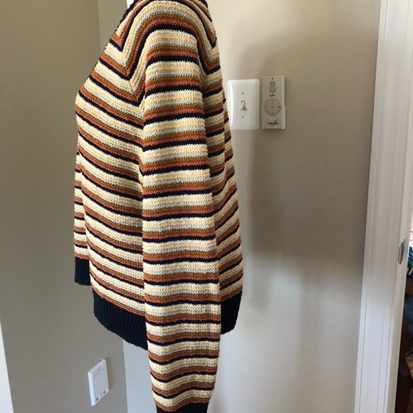 Madewell V neck pullover with stripes, size M - Picture 2 of 7